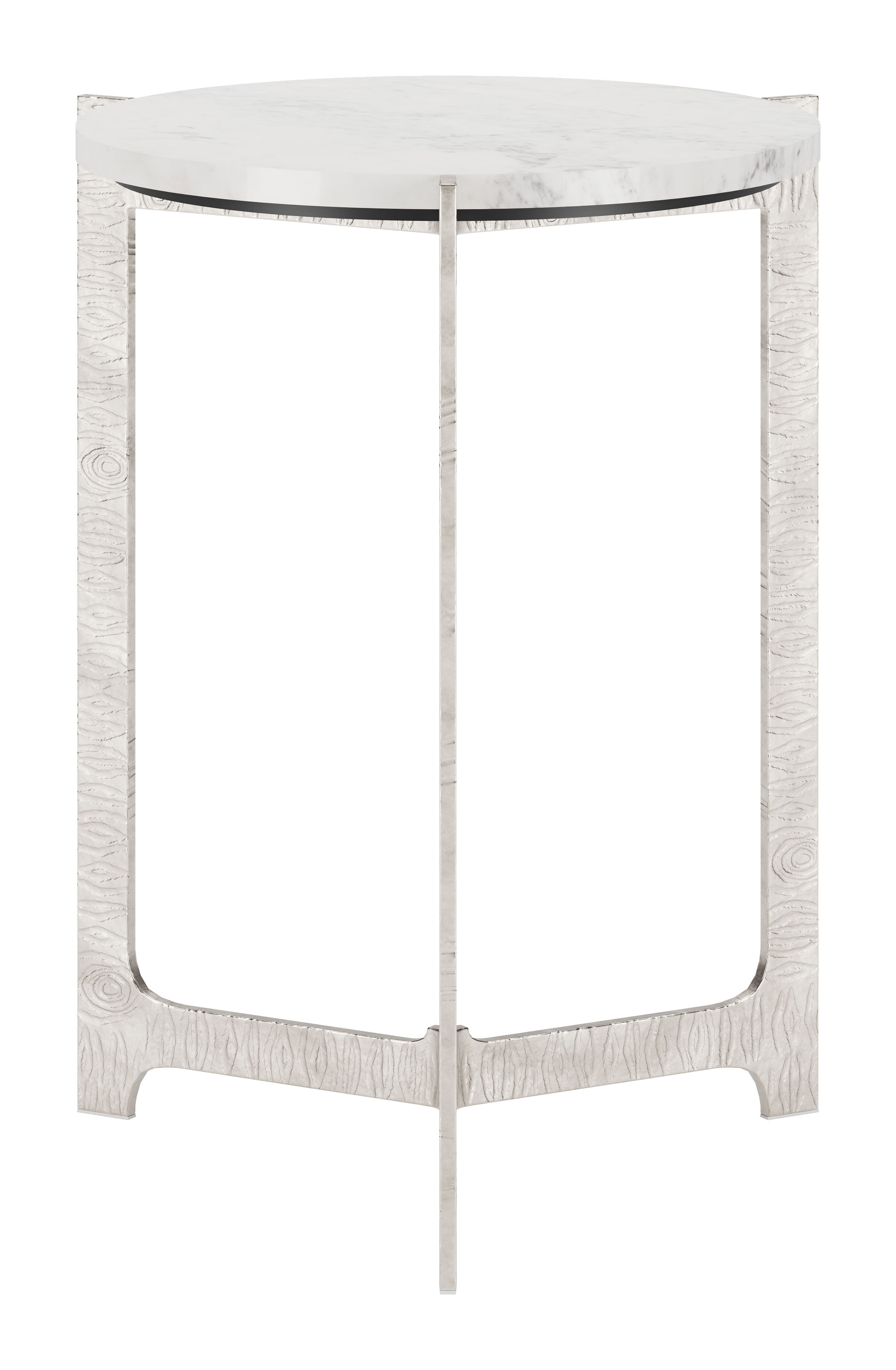 Barmas Side Table White & Silver product image