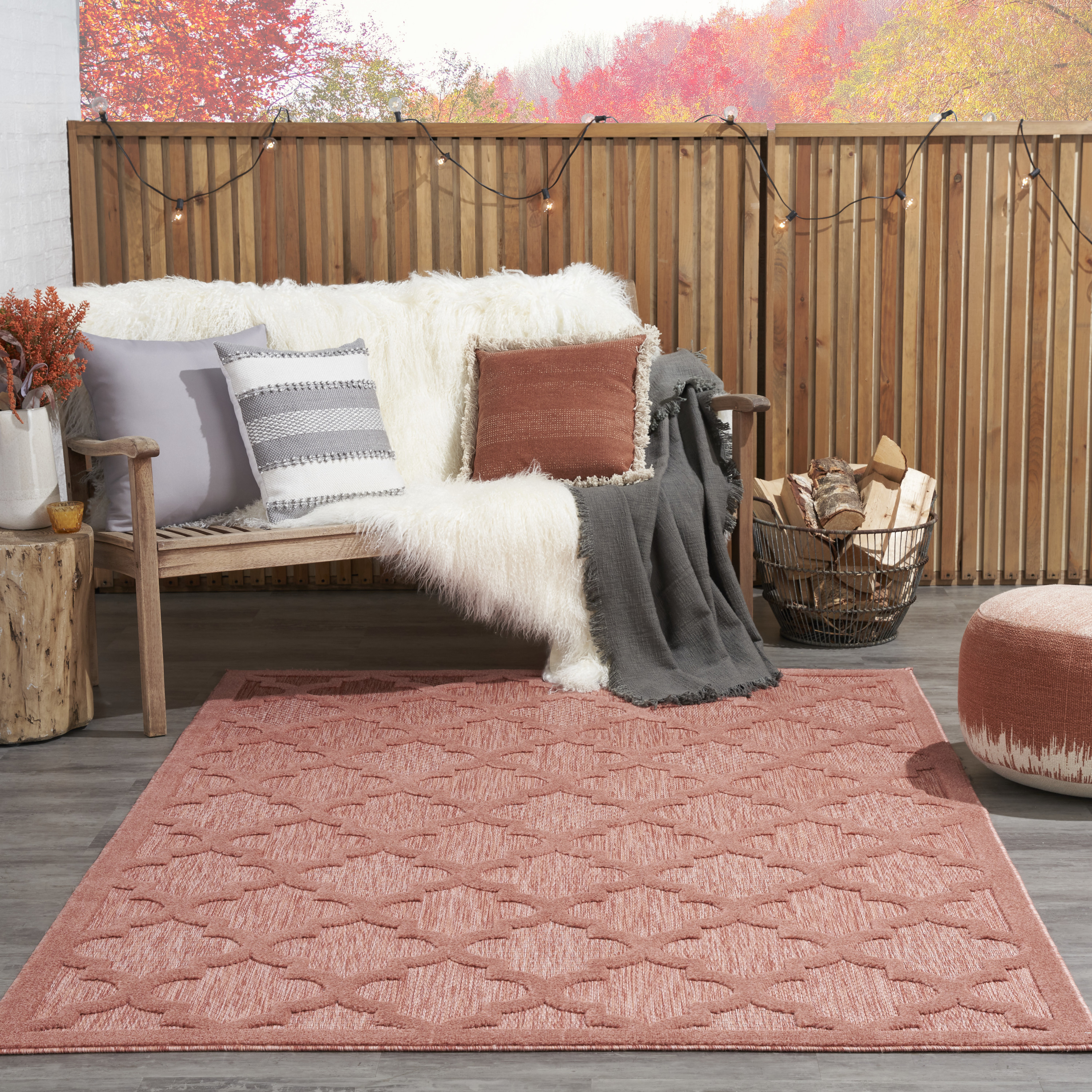 Nourison Easy Care 6' x 9' Coral Orange Modern Rug