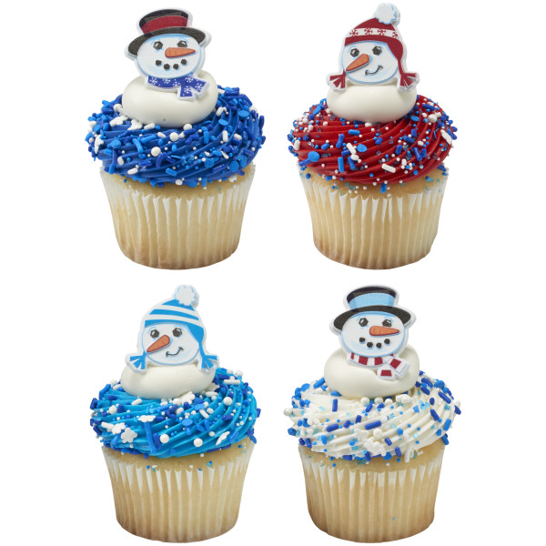 Snowman Friends Cupcake Rings