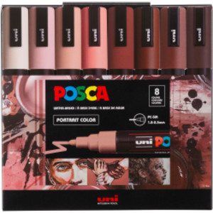 PC-5M Paint Markers, Medium Bullet Tip (1.8-2.5 mm), Portrait Colors, Set of 8
