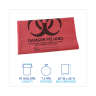 Boardwalk,  LLDPE Liner, 45 gal Capacity, 40 in Wide, 46 in High, 1.3 Mils Thick, Red