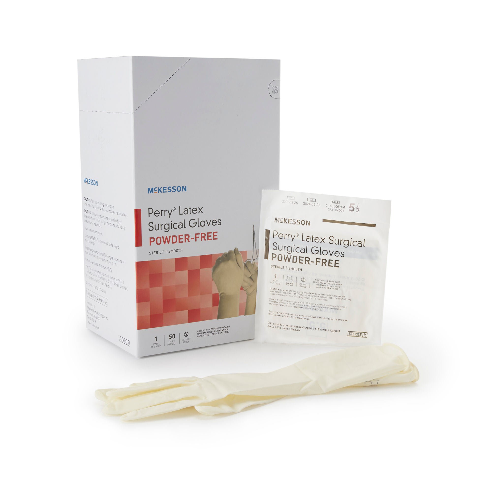 McKesson Perry® Performance Plus Surgical Glove, Size 5.5, Cream