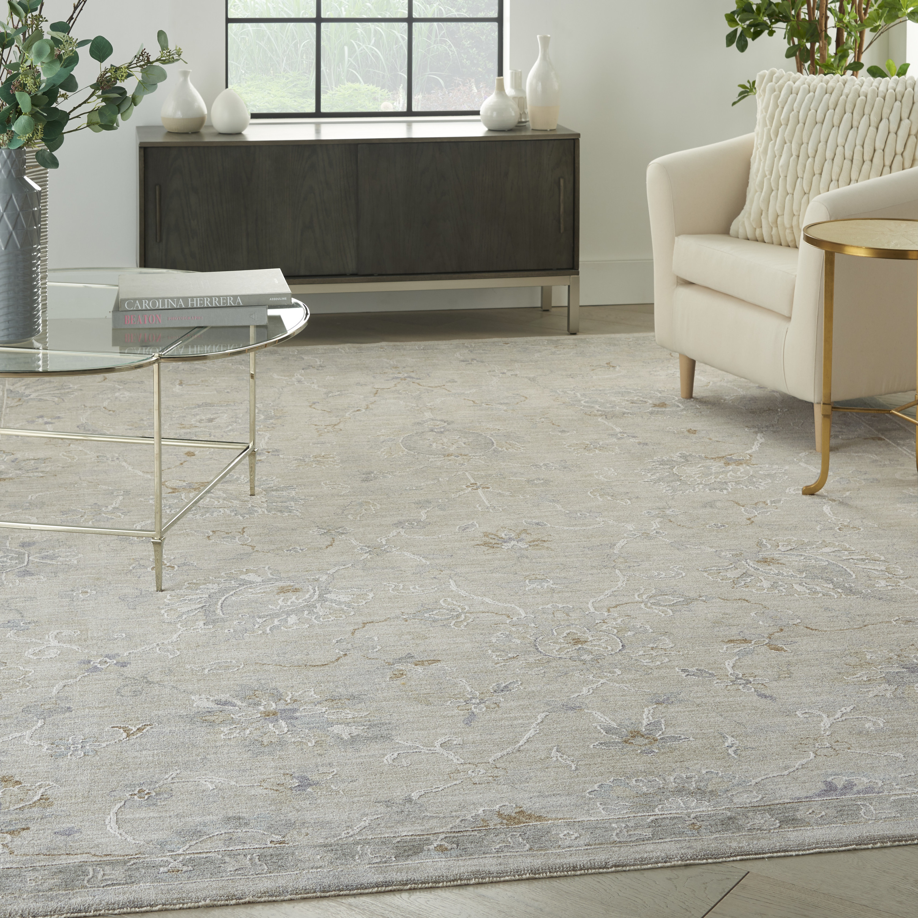 Nourison Infinite 7'10" x 10'4" Light Grey Vintage Indoor Rug