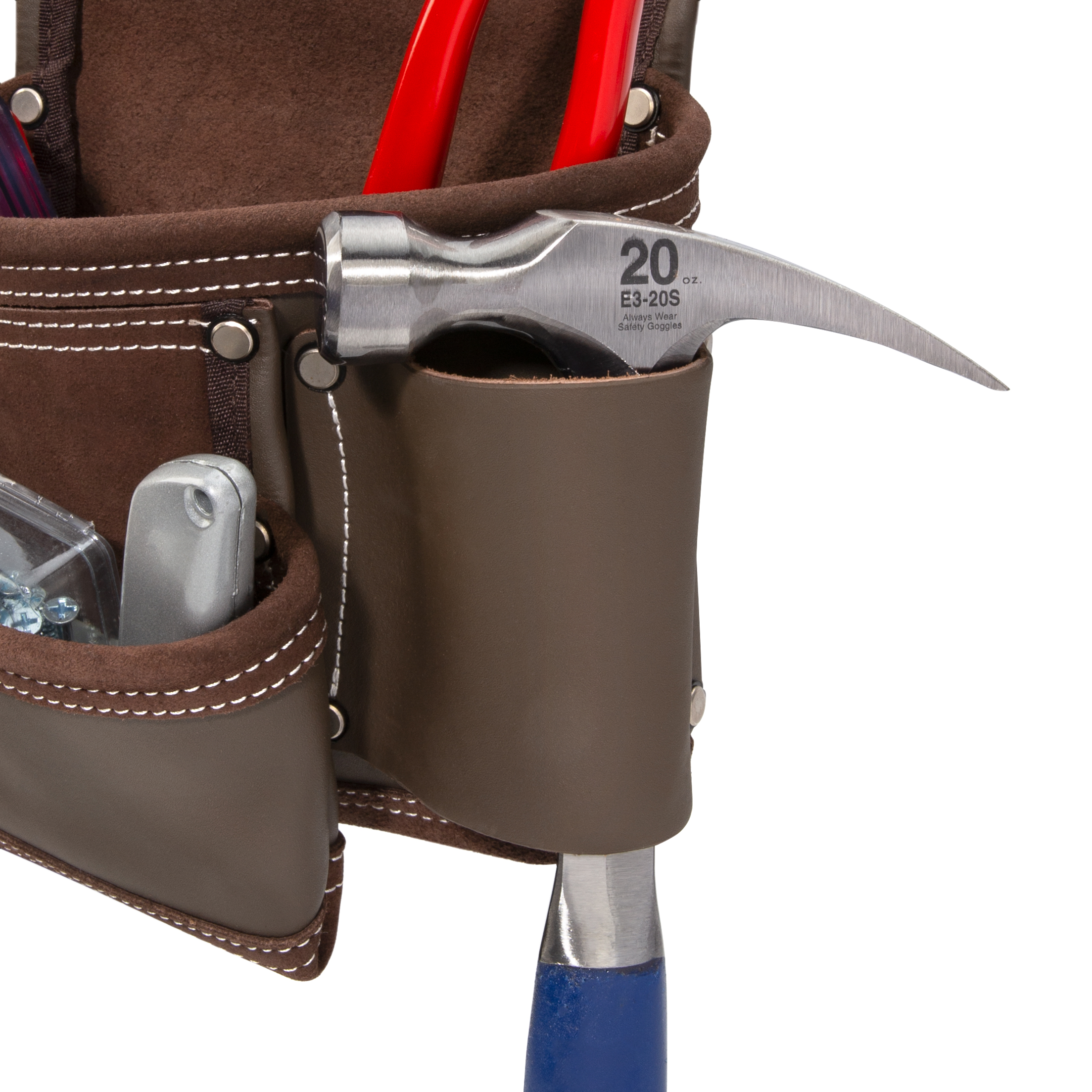 Estwing 94744 7-Pocket Leather Tool Belt Pouch Apron Set 