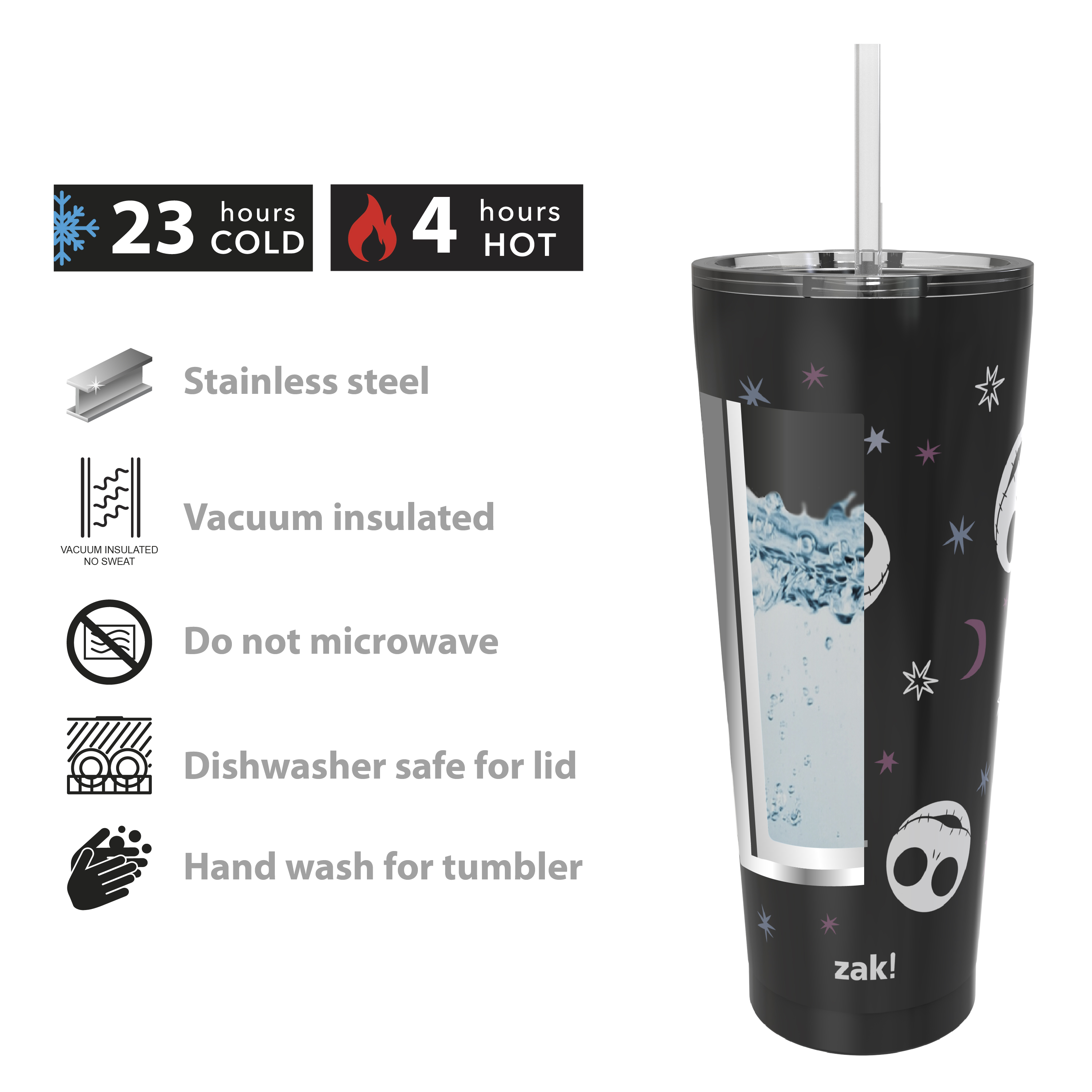 The Nightmare Before Christmas 25 ounce Reusable Water Bottle, Jack Skellington slideshow image 9 The Nightmare Before Christmas 25 ounce Reusable Water Bottle, Jack Skellington slideshow image 9