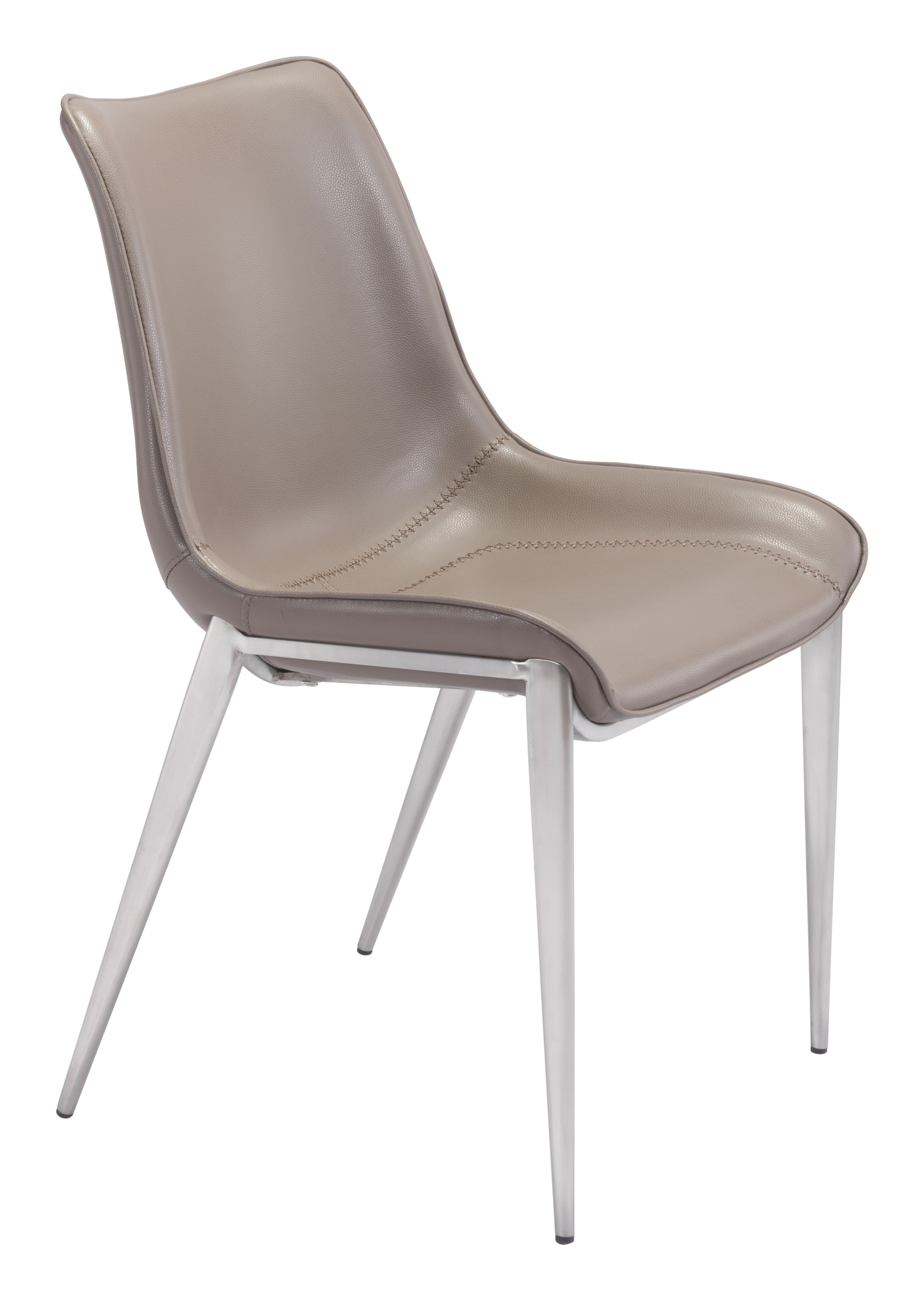 Magnus Dining Chair (Set of 2) Brown & Silver product image