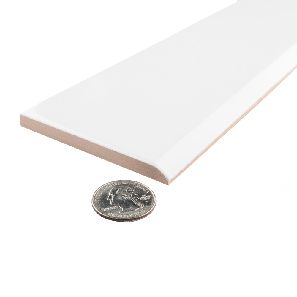 Battiscopa Glossy White 3-1/8 in. x 13 in. Ceramic Wall Trim