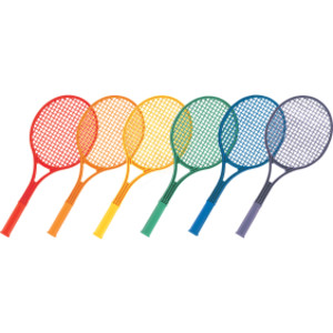 Plastic Tennis Racket Set, 6 Assorted Colors