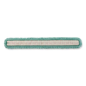 Rubbermaid Commercial, HYGEN, Microfiber Hook & Loop Dust Mop With Fringe, 48"W, Green