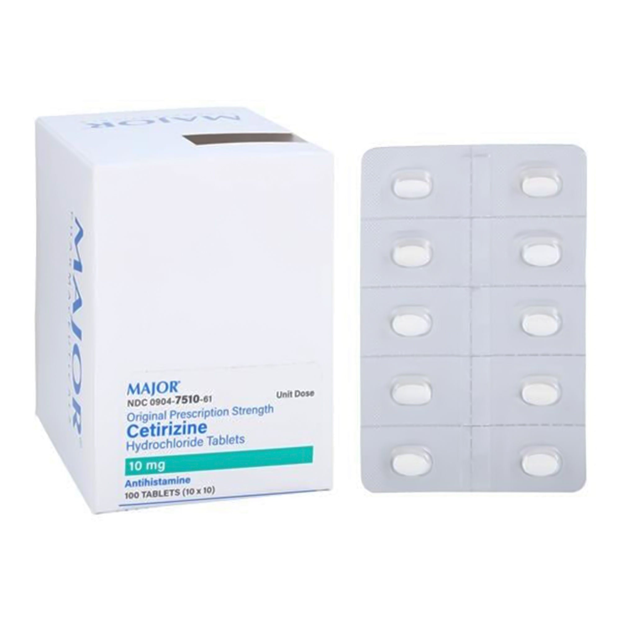 Major Pharmaceuticals CETIRIZINE HCL, TAB 10MG UD (100/BX)