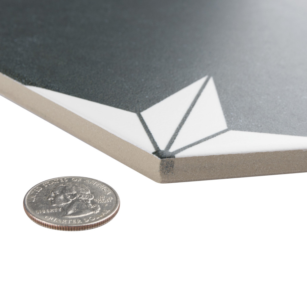 Stella Hex Night 8-5/8 in. x 9-7/8 in. Porcelain Floor and Wall Tile