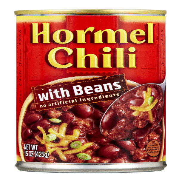 HORMEL(r) Chili W/Beans, 12/15oz. . C1N1 - Front No Plunge In Package (Hi Res)