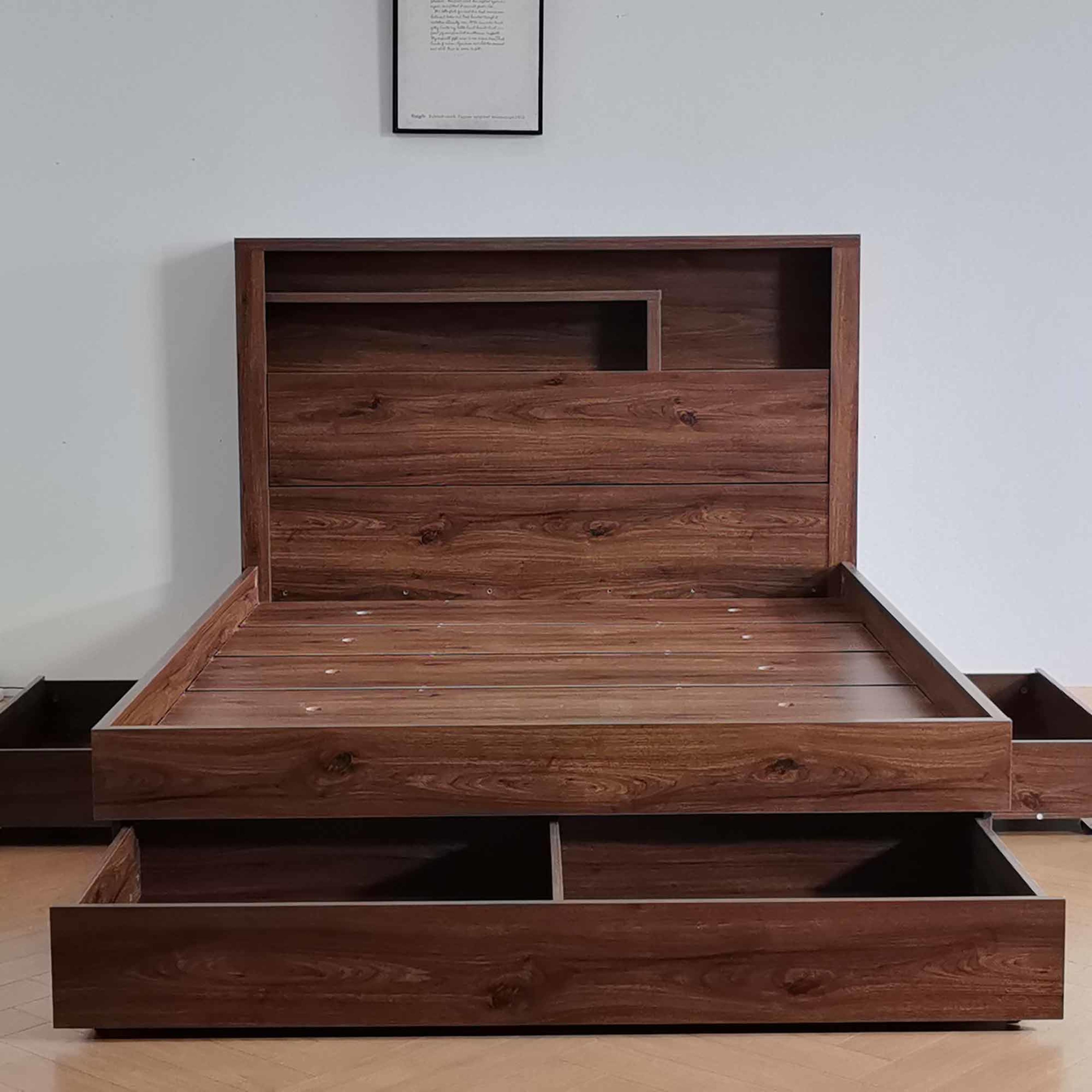 Product image of the  Bellevue Bed Frame, 3 Drawer Base, Rustic Walnut from Forty Winks