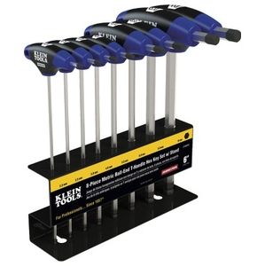 Hex Kit Set, Metric, Ball End T-Handle, 6-Inch with Stand, 8-Piece