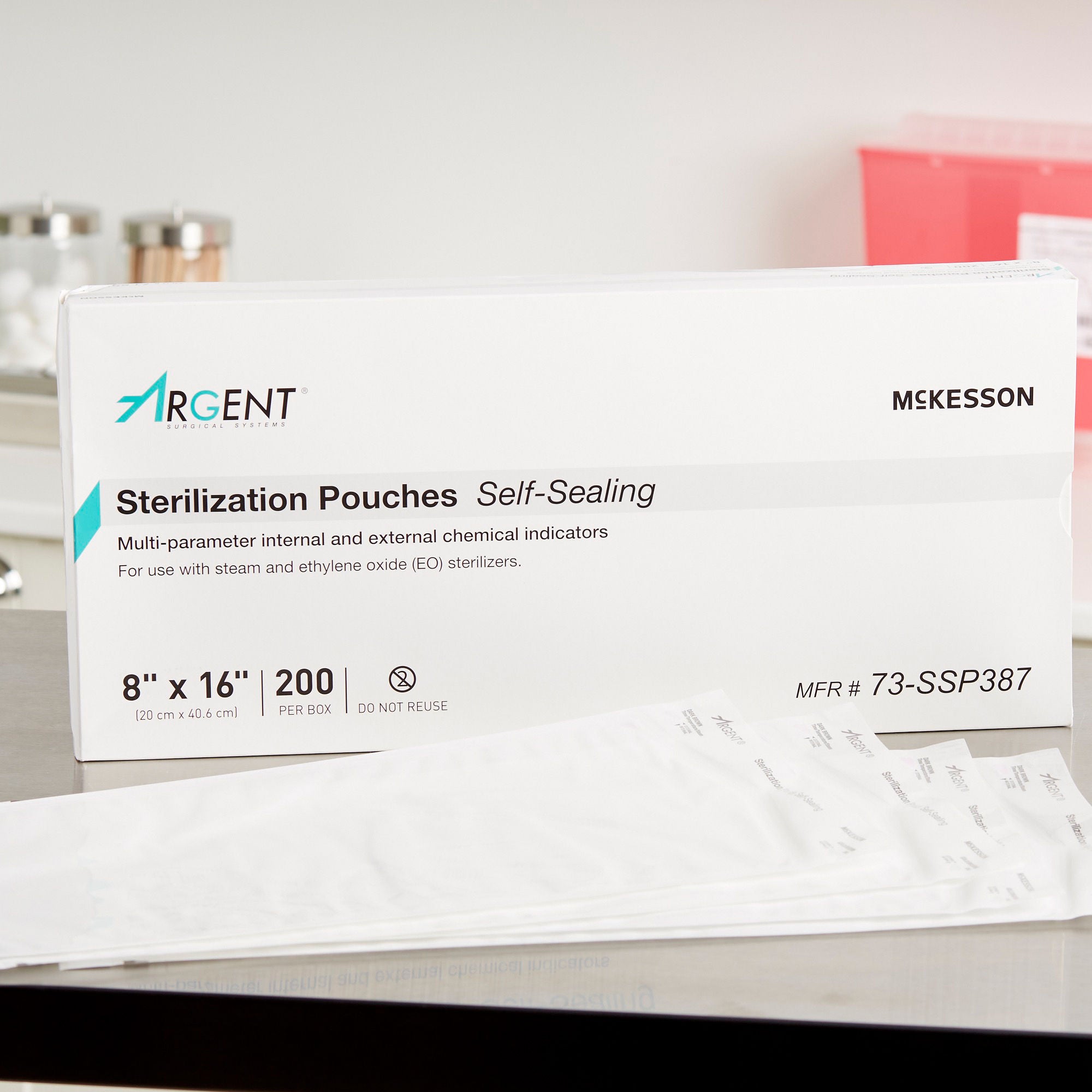 McKesson Argent® Sure-Check® Sterilization Pouch, 8 x 16 Inch