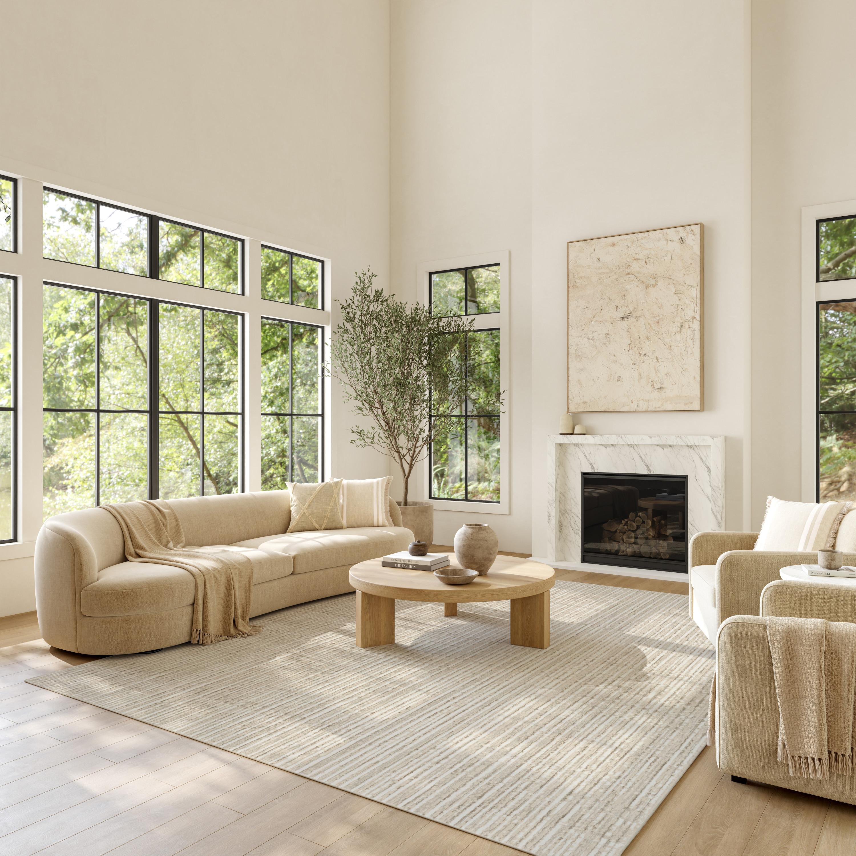Nourison Soft Structure 5'3" x 7'3" Beige Modern Indoor Rug