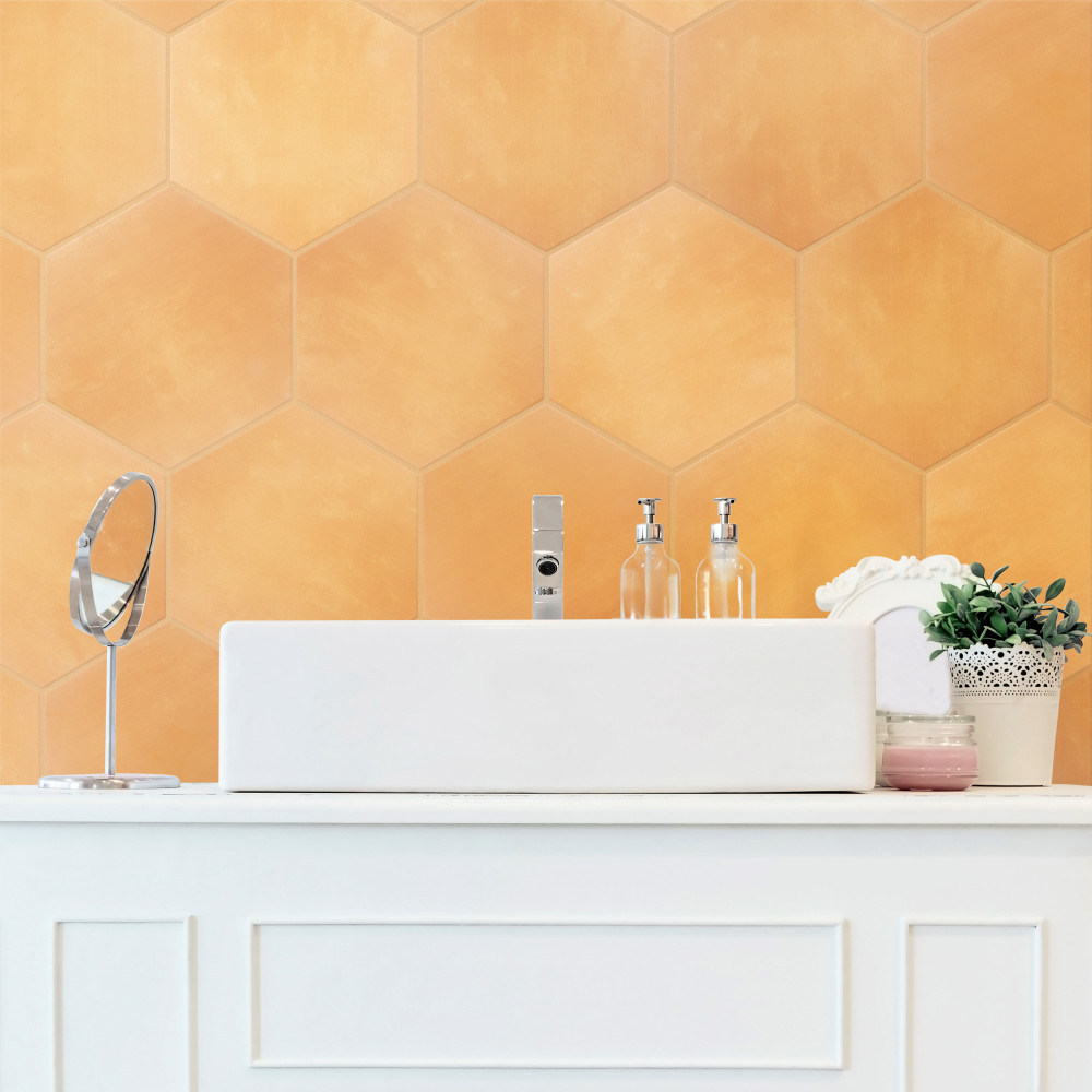 Horizon Hex Mostaza 7-3/4 in. x 9 in. Porcelain Floor and Wall Tile