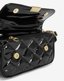 Soho Mini Quilted Crossbody Bag High Shine Black
