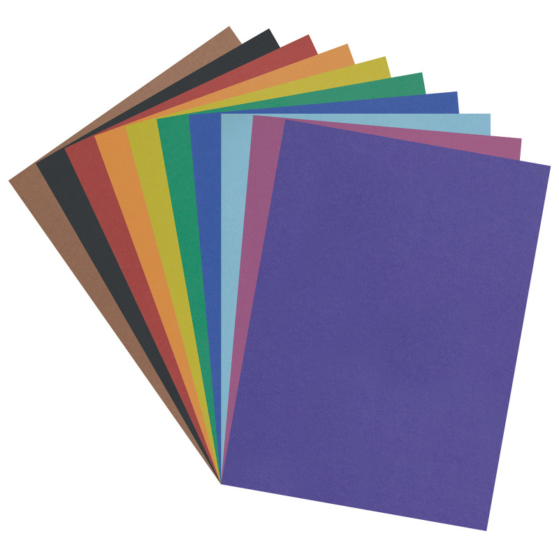 4-Ply Railroad Board, 10 Assorted Colors, 22" x 28", 100 Sheets
