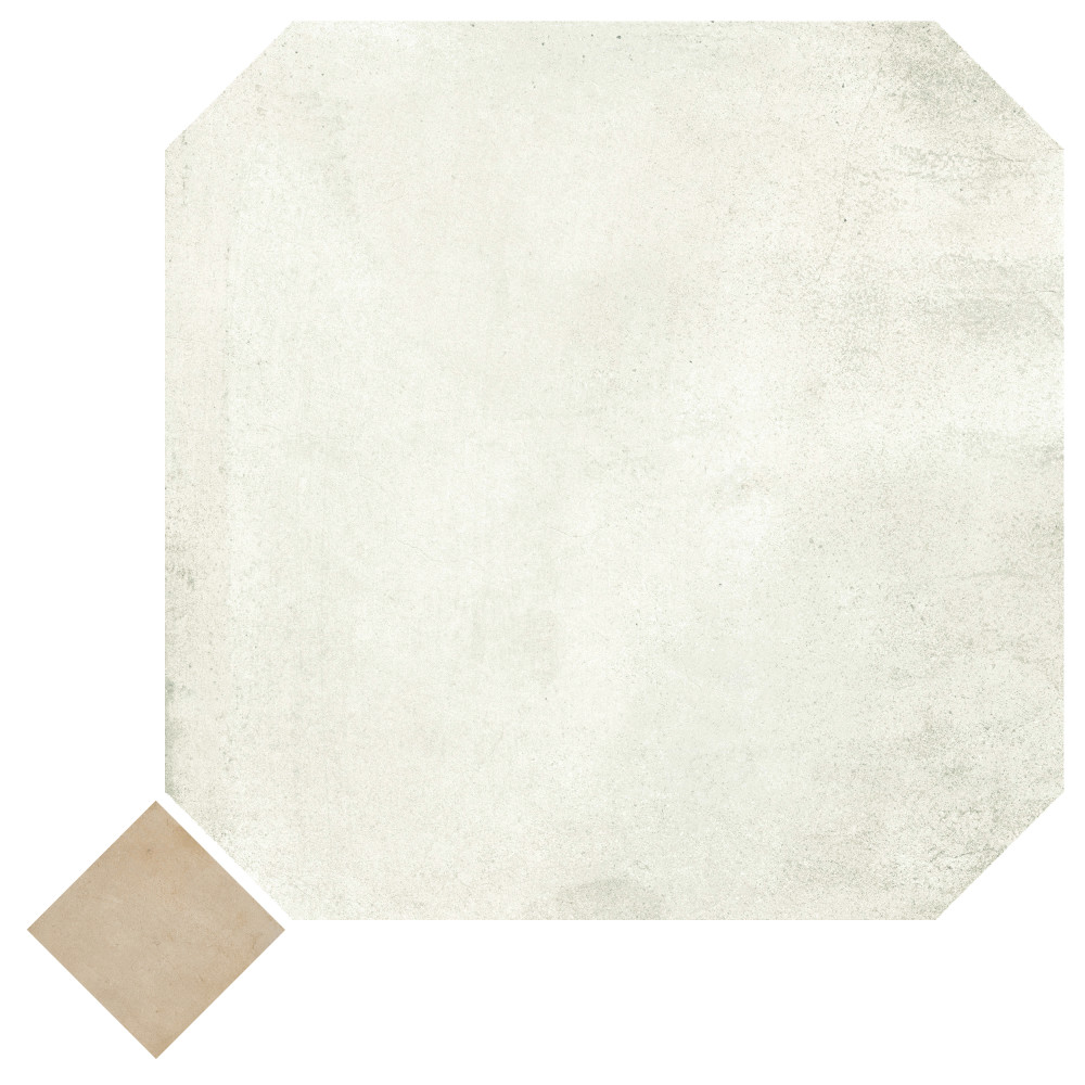 Laverton Octagon Nieve with Taco Beige 7-7/8 in. x 7-7/8 in. Porcelain Floor and Wall Tile