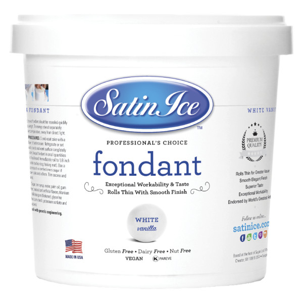 Satin Ice White Vanilla 2 lb. - Red 3 Free Fondant