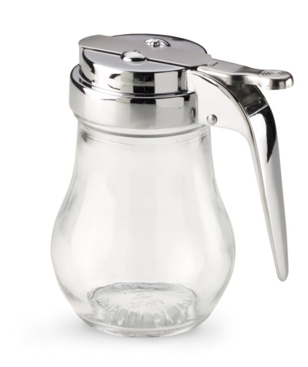 6-ounce Traex® Dripcut™ glass server with chrome-plated top