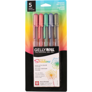 Gelly Roll Gel Ink Pens, Gold Shadow, Pack of 5