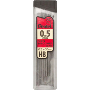 HB Super Hi-Polymer Leads, 0.5mm, Black, 30 leads