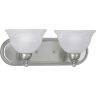 Avalon Series Incandescent Bath Vanity Light Steel Brushed Nickel 120V 100W Wall Mount Gray 7 H x 18 W x 8.75 D in.