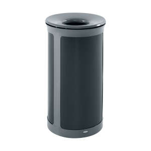 Rubbermaid Commercial, Enhance™, 23gal, Metal, Gray/Black, Round, Receptacle