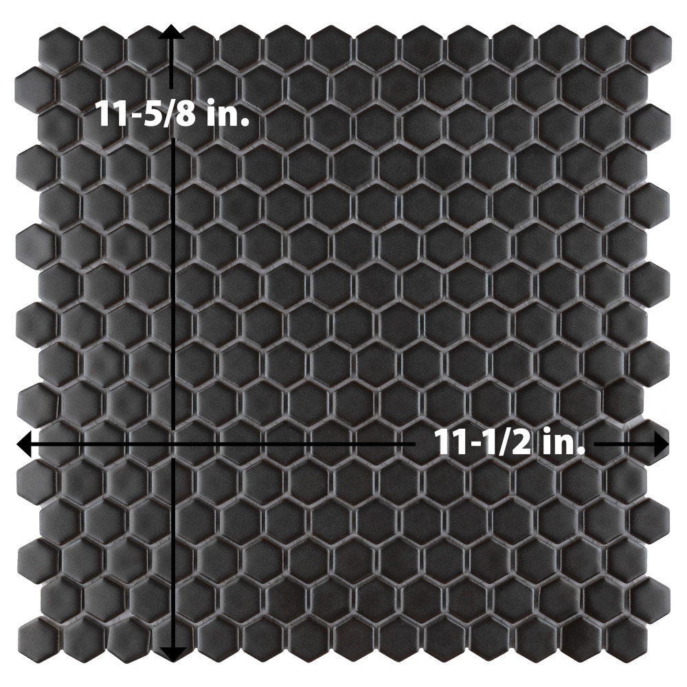 Colmena Hex Matte Carbon 11-1/2 in. x 11-5/8 in. Porcelain Mosaic Tile