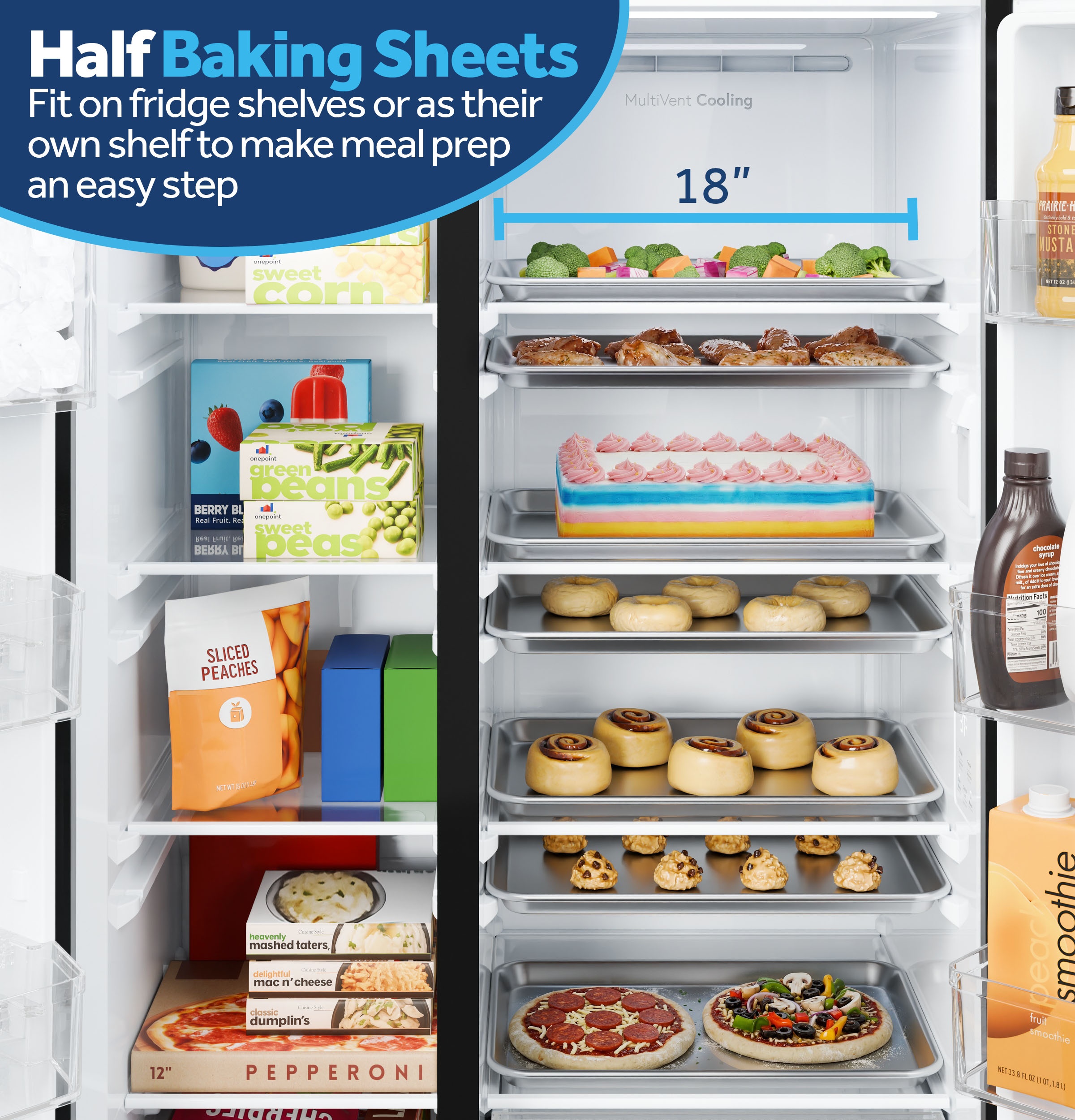 Wide Fresh Food Shelves
