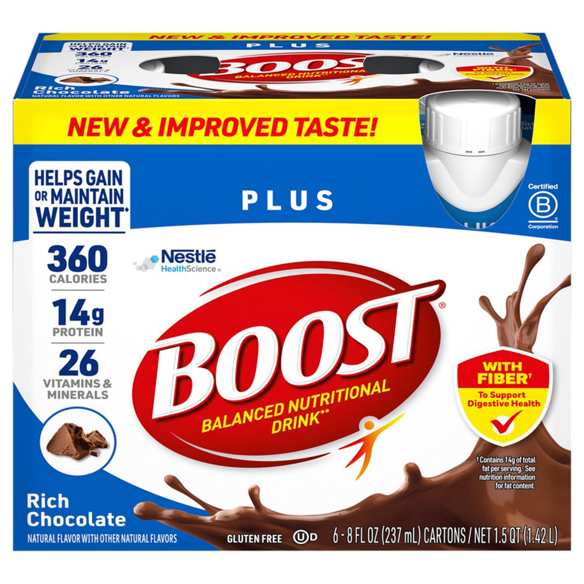 Boost® Plus Vanilla Balanced Nutritional Drink, 8-ounce bottle