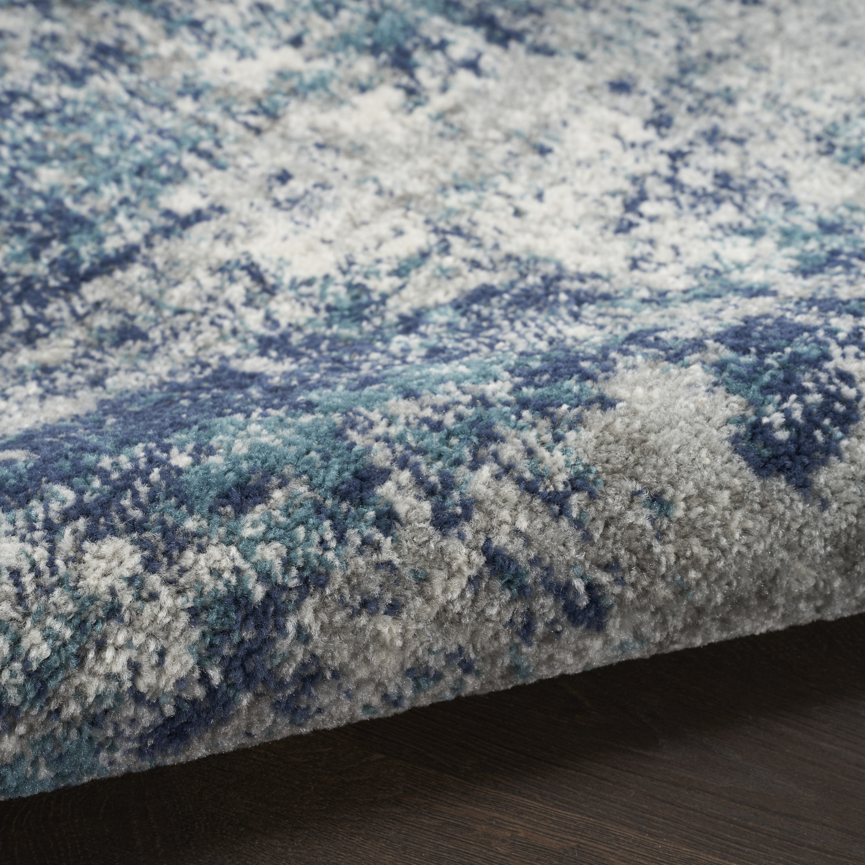 Nourison Passion 5'3" x 7'3" Ivory Teal Modern Indoor Rug