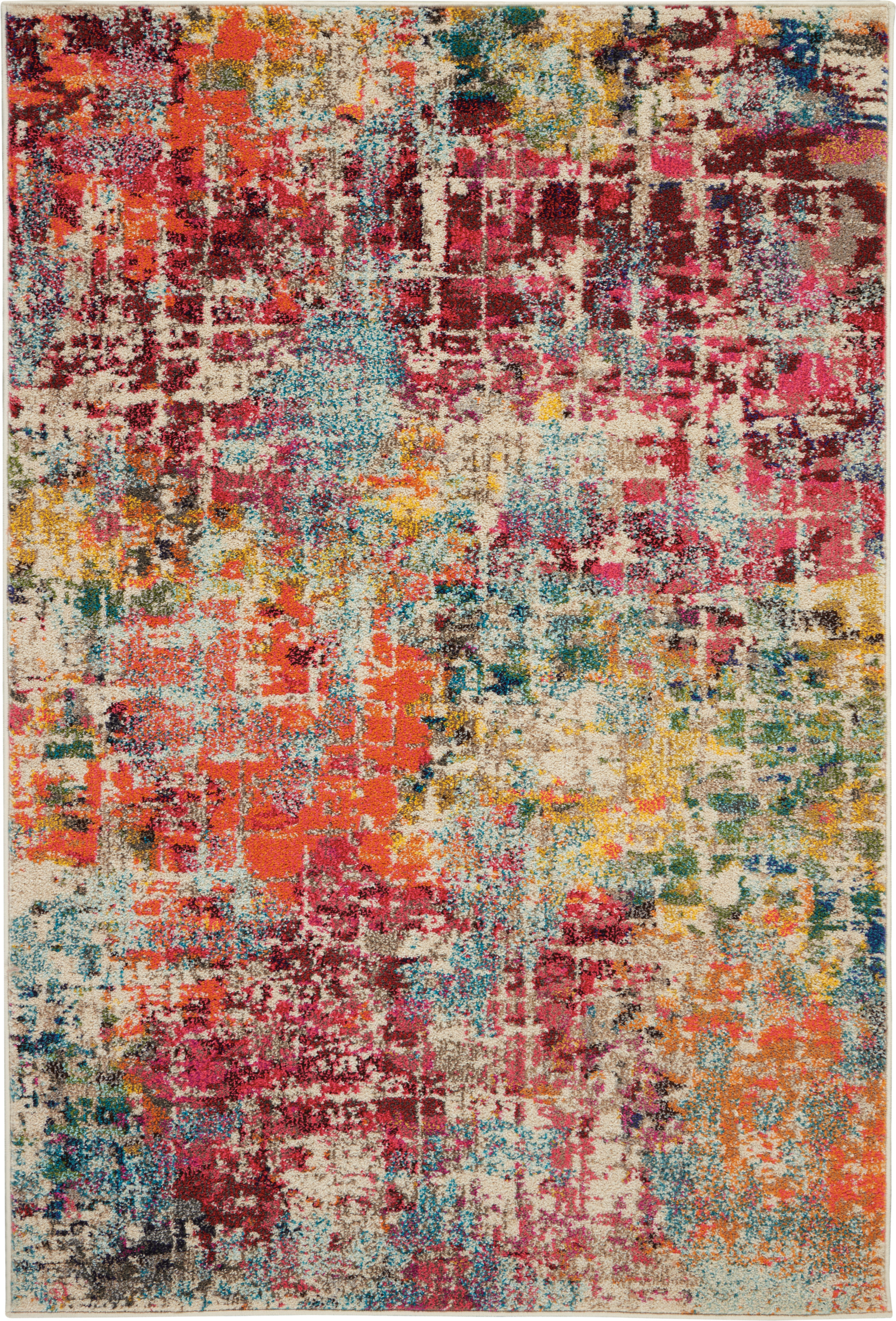 Nourison Celestial 3'11" x 5'11" Pink Multicolor Modern Indoor Rug