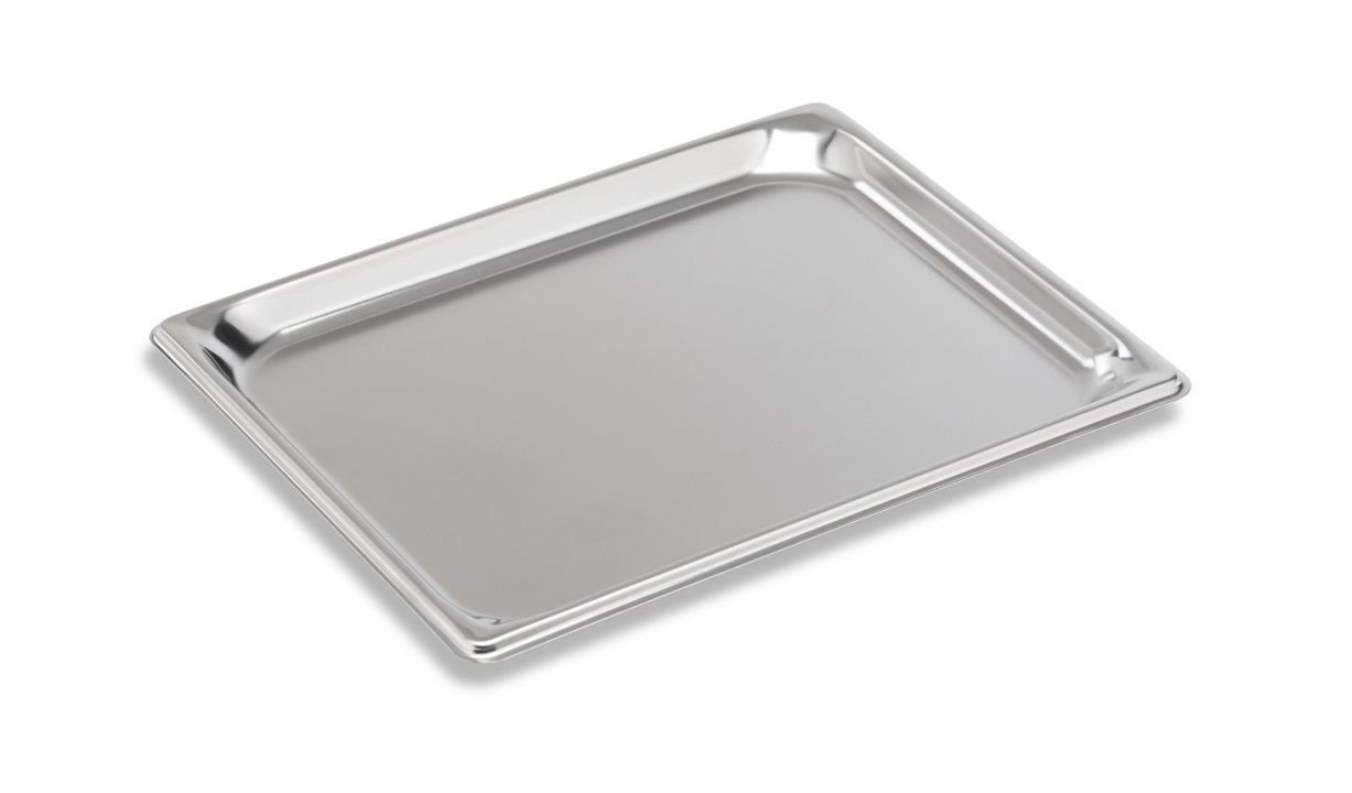 Half-size ¾-inch-deep Super Pan V® stainless steel steam table pan