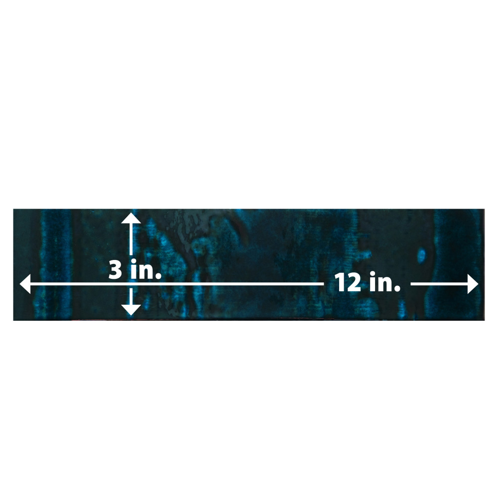 Joliet Sapphire 3 in. x 12 in. Ceramic Wall Tile
