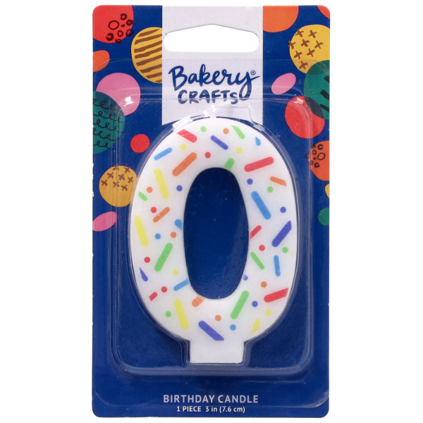 0 Rainbow Sprinkle Numeral Candles