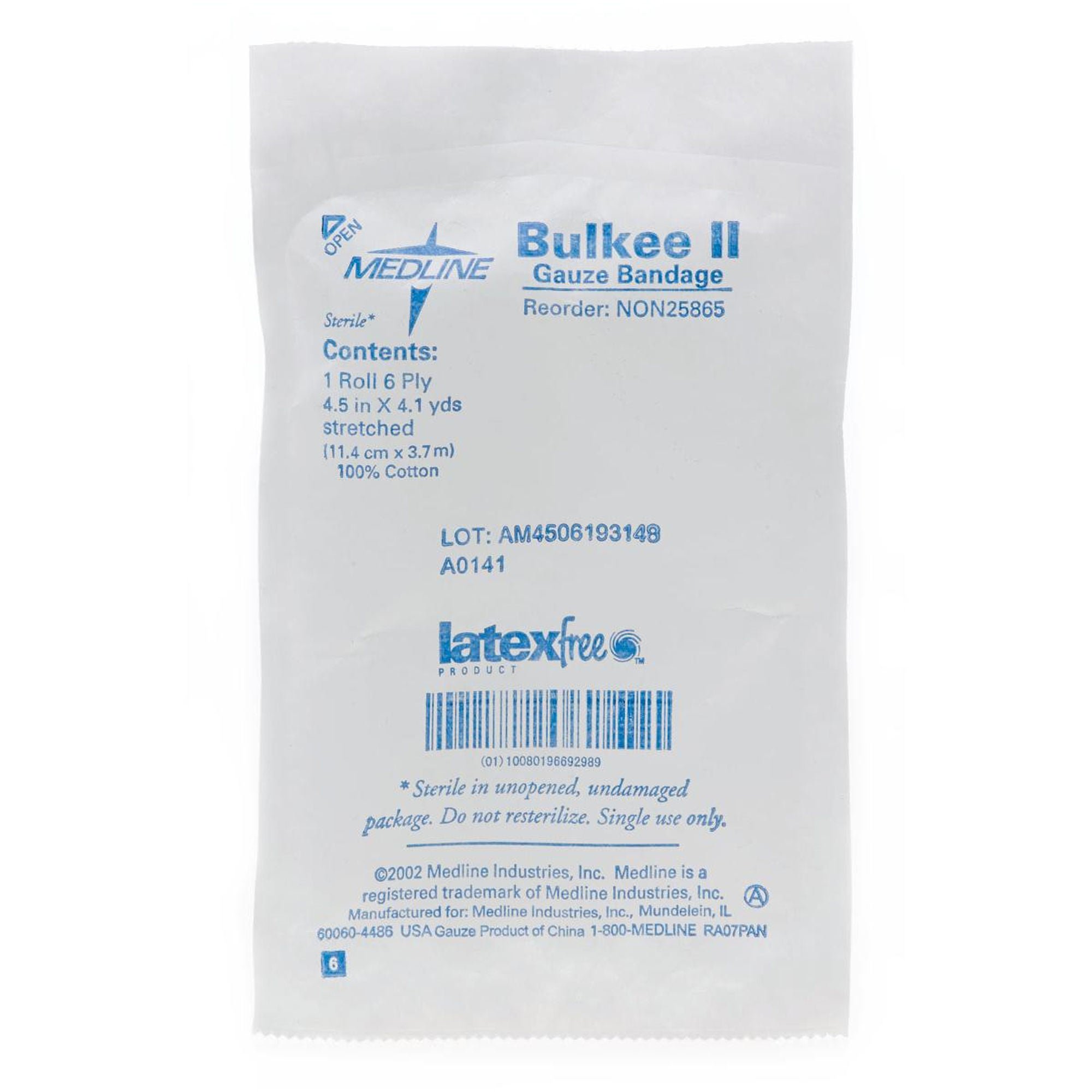 Bulkee II® Sterile Fluff Bandage Roll, 4-1/2 Inch x 4-1/10 Yard, 6-Ply
