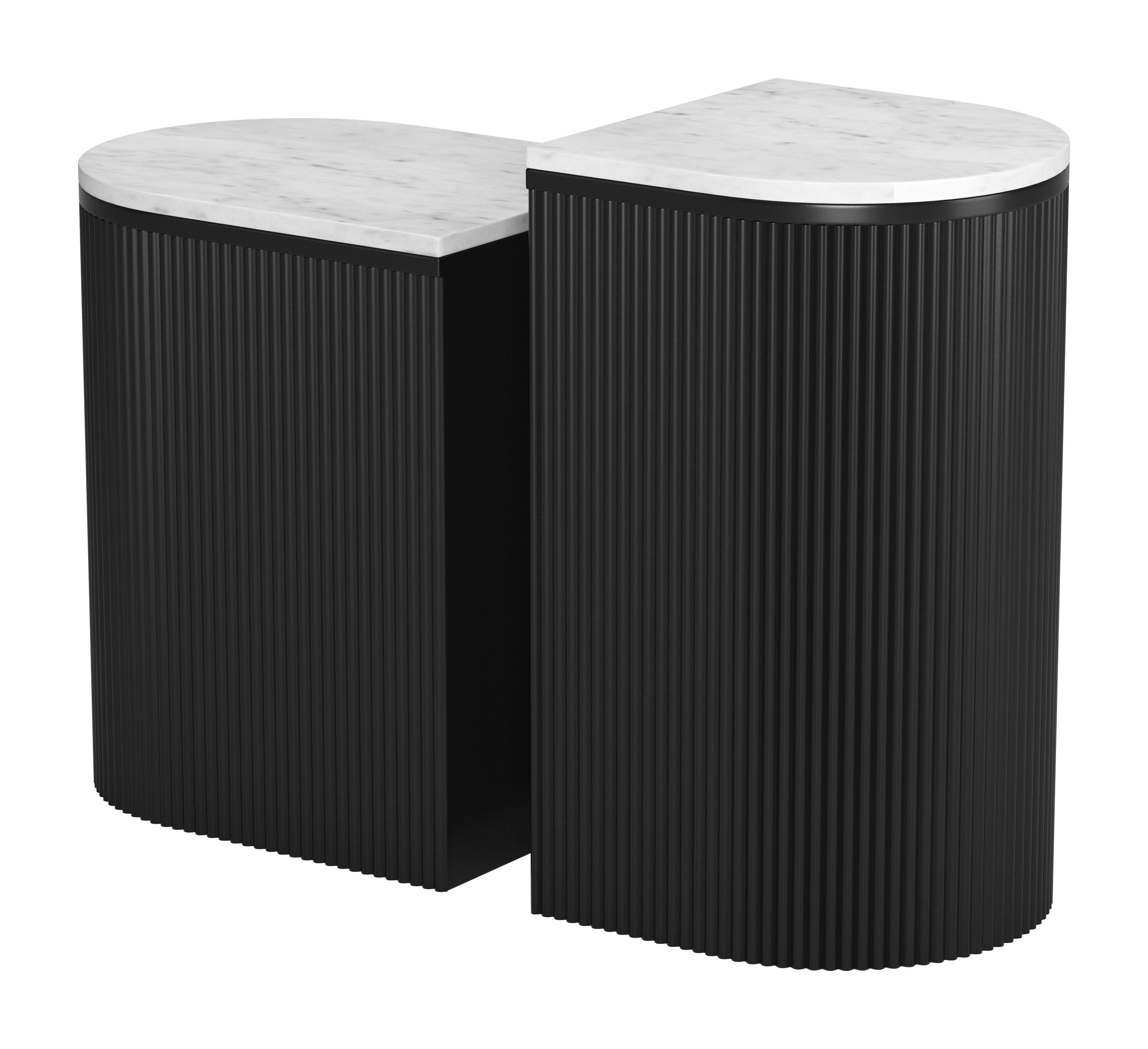 Ormara Side Table Set (2-Piece) White & Black product image