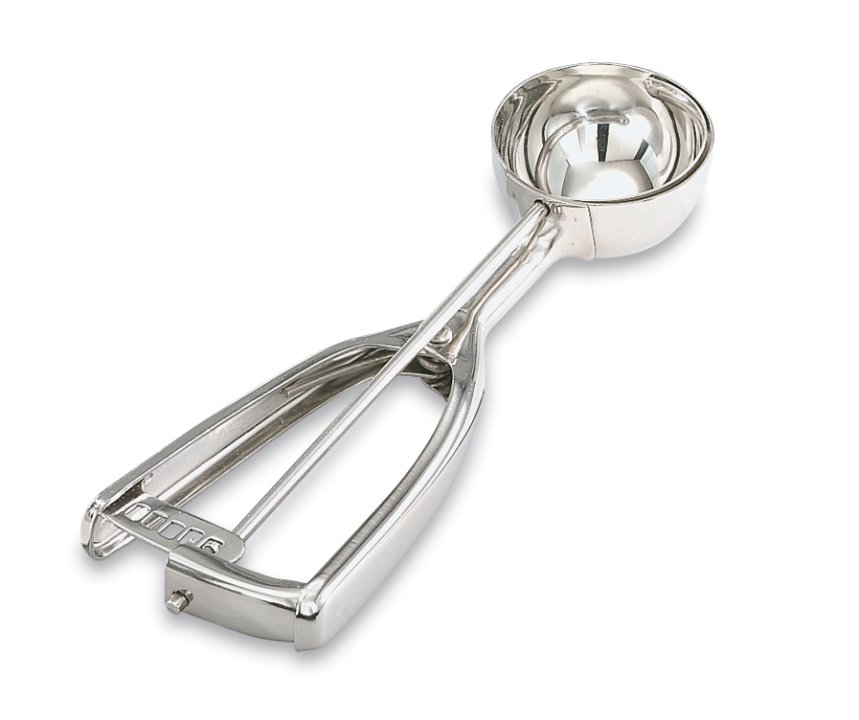 4-ounce round stainless steel squeeze disher