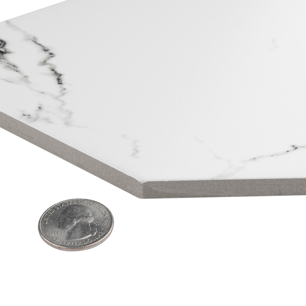 Timeless Calacatta Kayak 6-1/2 in. x 12-1/2 in. Porcelain Floor and Wall Tile