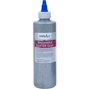 Washable Glitter Glue, 8 oz., Silver