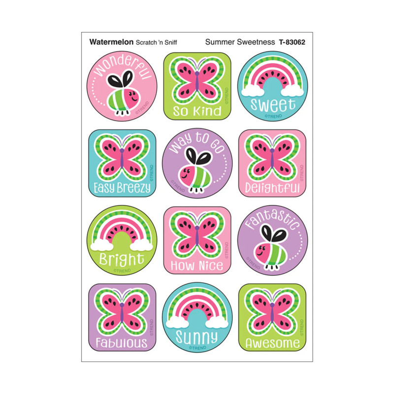 Summer Sweetness, Watermelon Scent Scratch 'n Sniff Stinky Stickers®, Pack of 48