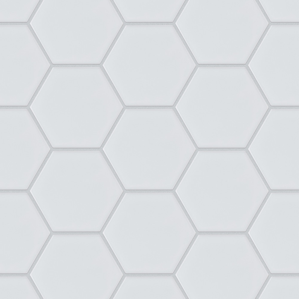 Metro Super 4″ Hex Glossy White 10 in. x 11-1/2 in. Porcelain Mosaic Tile