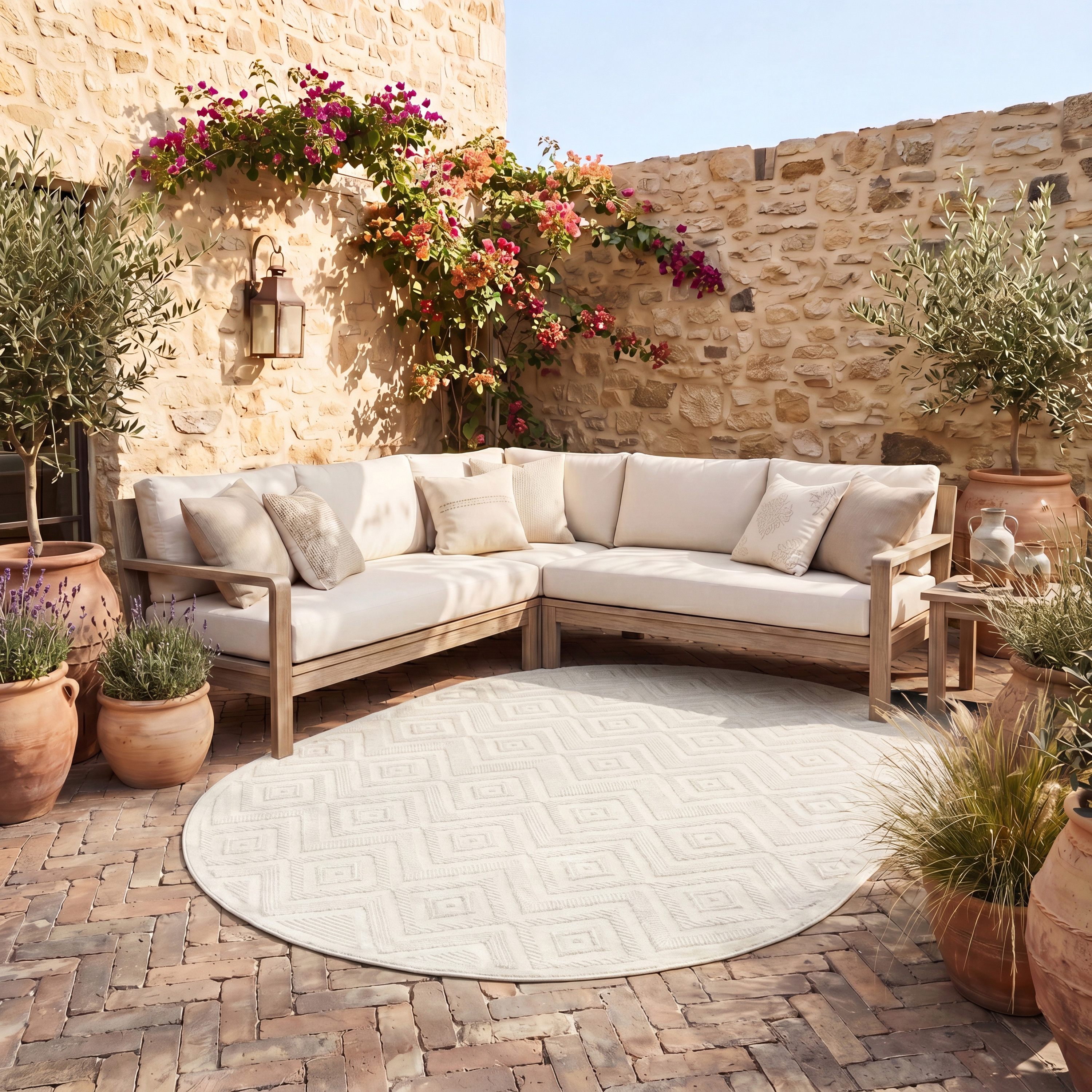 Nourison Versatile 6' x 9' Oval Ivory White Modern Rug