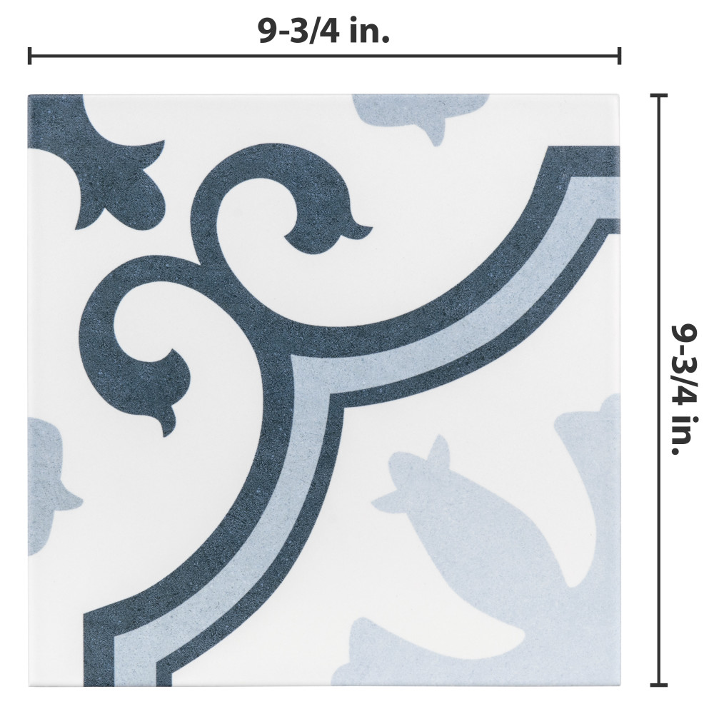 Lacour Artic 9-3/4 in. x 9-3/4 in. Porcelain Floor and Wall Tile