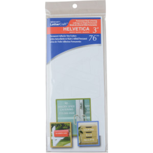 LetterCraft Permanent Vinyl Lettering, Helvetica, 3-Inch, White