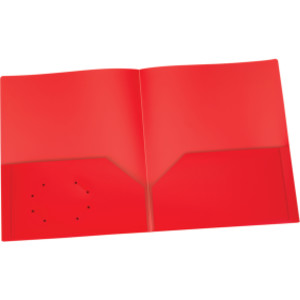 Poly Two Pocket Portfolio, Red, Pack of 25