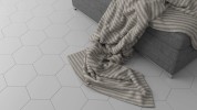 Floor Tiles Ash Grey Hexa 8x9 Matte